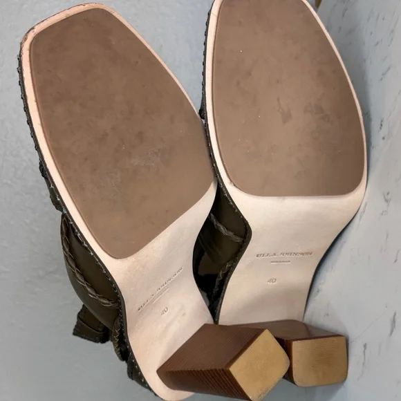 Ulla Johnson Leather Sandals Whipstitch Trim Multi Strap Ankle‎ - 40 / 9.5-10 - Picture 16 of 16